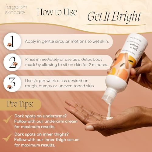 Exfoliating Glycolic Acid Body Scrub - Brighten Dark Spots 8 oz
