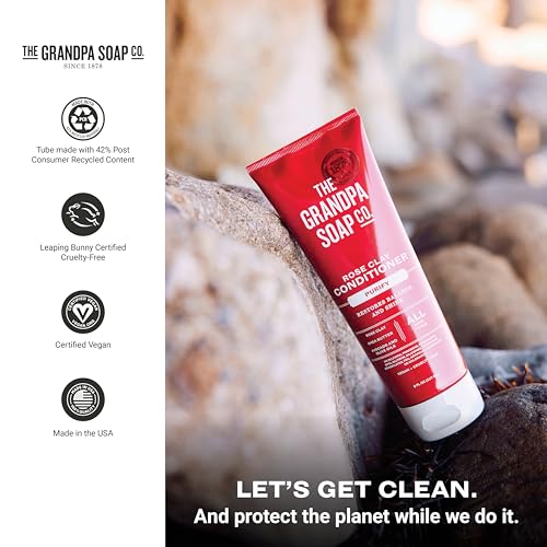 Grandpa Soap Rose Clay Conditioner 8 Fl Oz - Vegan, Sulfate & Paraben Free