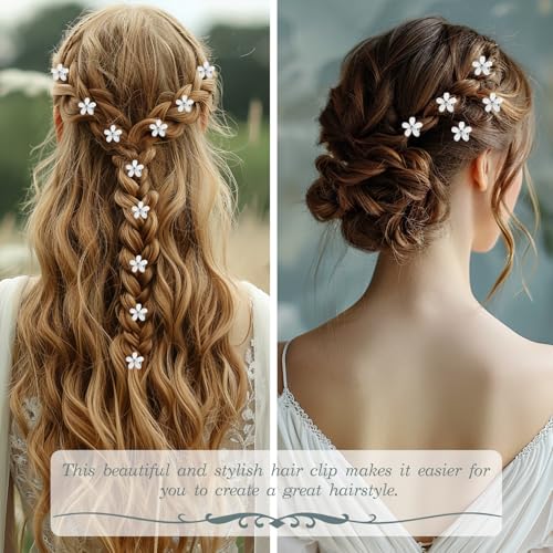 Mini Rhinestone Flower Hair Clips for Women - 20 Pack
