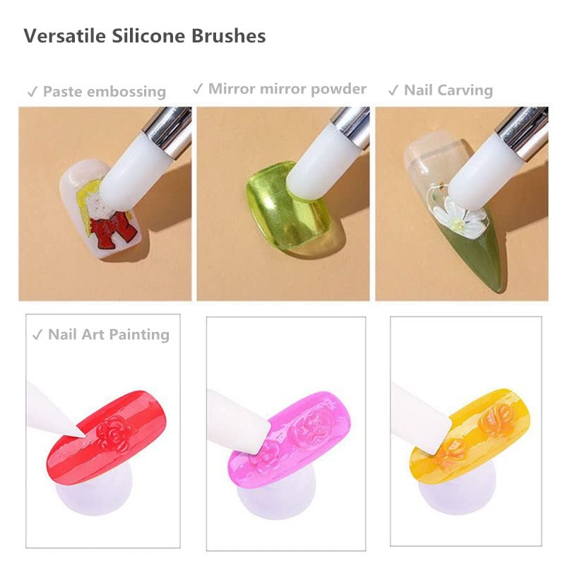 FULINJOY 5PCS Dual-Ended Nail Art Sculpture Pen Dotting Tools,