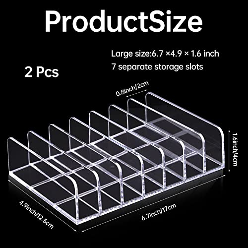 2-Pack Acrylic Eyeshadow Palette Organizer with 7 Sections