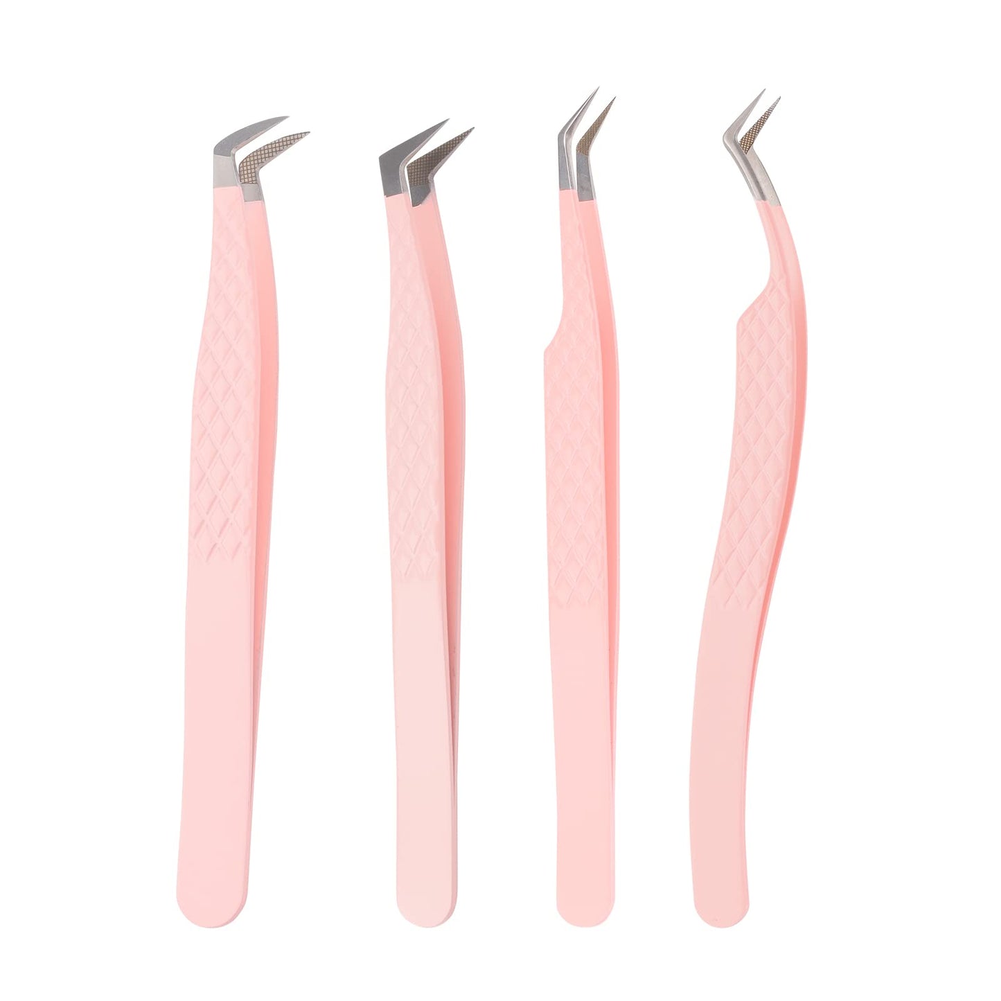 Professional Lash Extension Tweezers - Curved Fiber Tip Eyelash Tweezers for Volume Fans