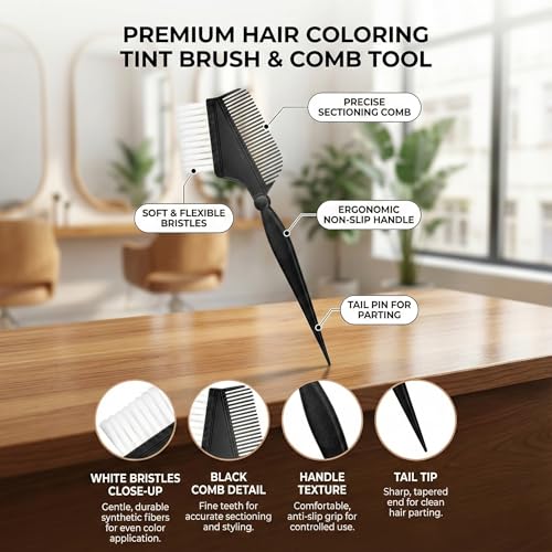 Raonest 5-Piece Hair Dye Brush Set for Professional and Home Hair Color