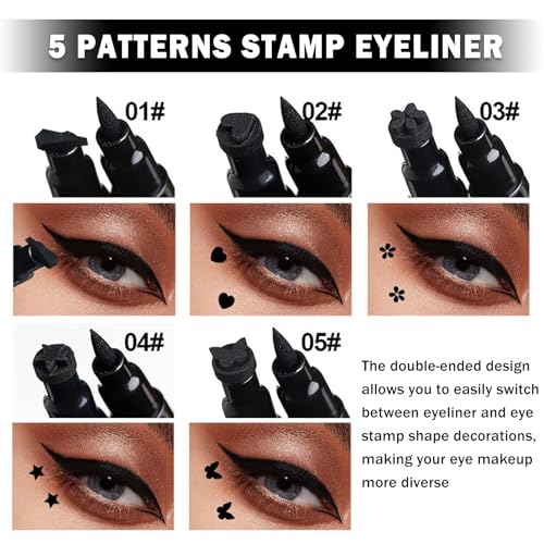 Double-Headed Black Eyeliner Stamp Pen Set for Easy Cat Eye Makeup