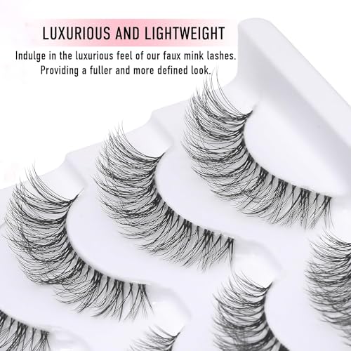 KSYOO Clear Natural A9 Wispy Cat Eye D Curl Fake Eyelashes 8-15mm Faux Mink