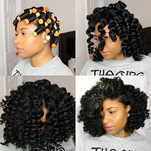 100pcs Perm Rods Set - Cold Wave Rollers in 5 Sizes (Orange, Purple, Gray, Blue, Yellow)