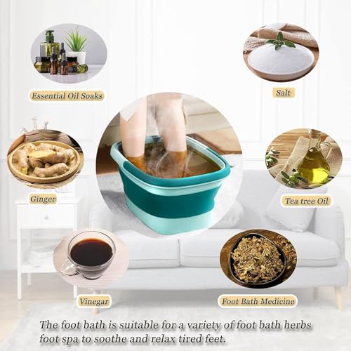 Collapsible Foot Spa Massager for Dry Cracked Feet – Green