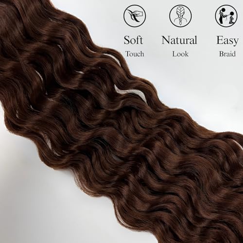 Leticia Pre Stretched Brown Curly Braiding Hair 26 Inch - Pack of 5
