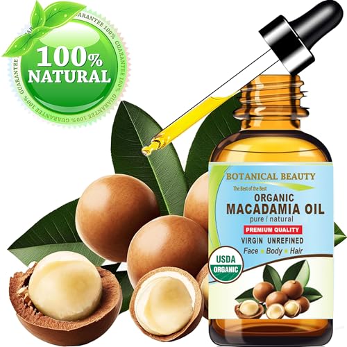 Botanical Beauty Organic Macadamia Oil - 100% Pure Cold-Pressed Carrier Oil