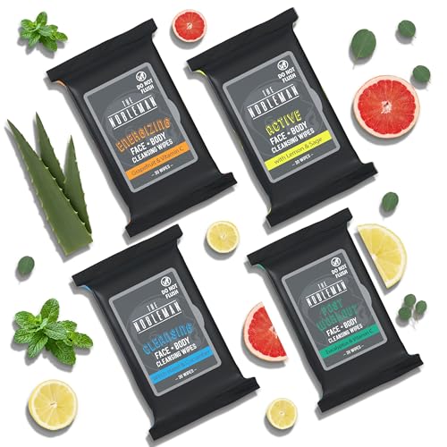Eucalyptus + Grapefruit + Lemon & Sage + Witch Hazel & Cucumber Face & Body Wipes 30 Count - Post Workout & Refreshing Cleansing