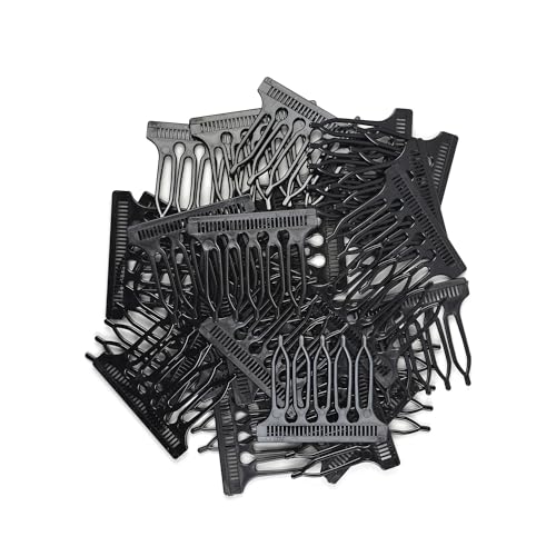 30 Pcs 5-Teeth Black Plastic Wig Combs for Styling Wigs