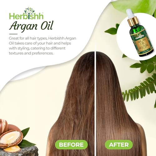 Herbishh Argan Oil Hair Serum for Frizz Control - 30ml