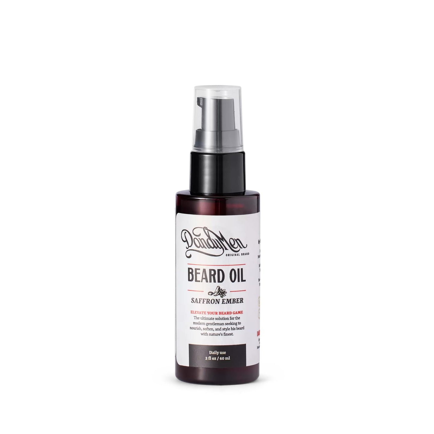 DandyMen Beard Oil for Men – Hydrating Beard Conditioner & Softener with Sweet Almond & Argan Oils – 2 oz, Saffron Ember
