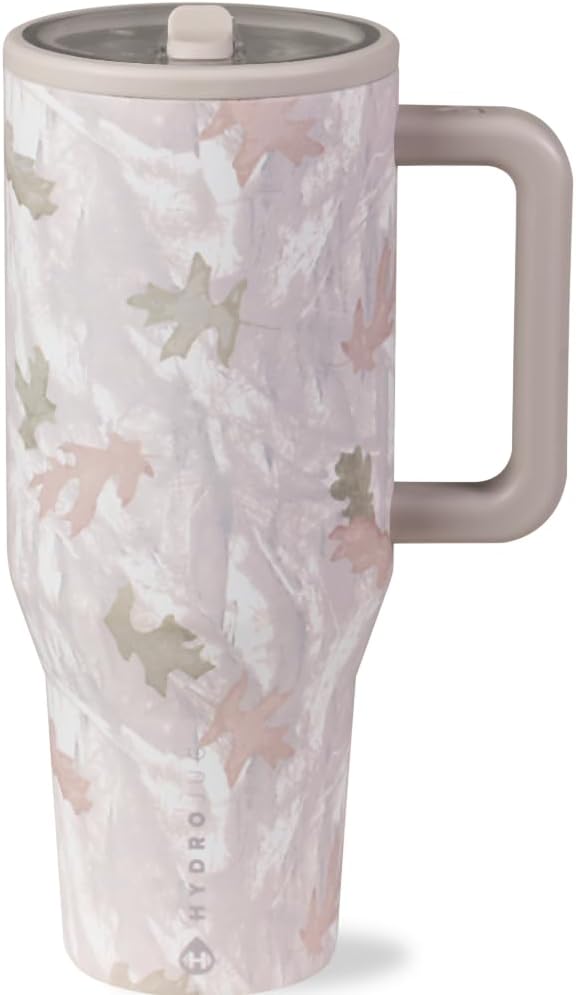 HydroJug 32 oz Insulated Water Bottle - Leak Resistant with Handle & Flip Straw | Pink Sand