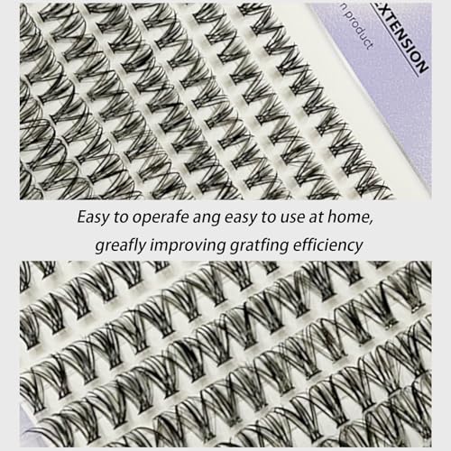 Yilatao Wispy C Curl False Eyelash Clusters for DIY Extensions - Black-1