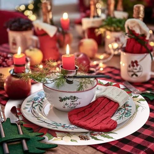 50 Pack Christmas Paper Placemats - 13.7 Inch Disposable Holiday Table Mats
