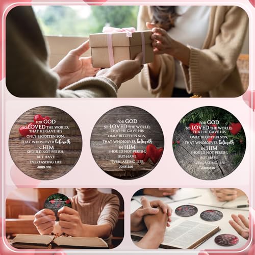 30 Pcs Christian Compact Mirrors with Bible Verses - Religious Gifts for Women
