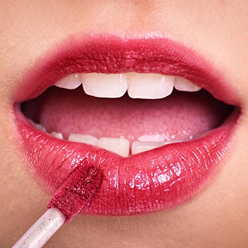 100 Pcs Disposable Lip Brushes with Container - Crystal Pink Applicators