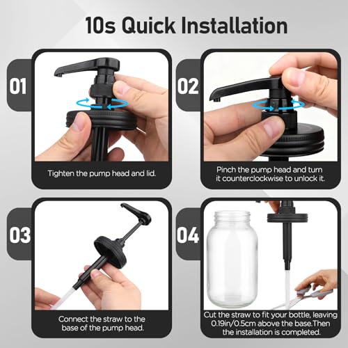 Syrup Dispenser Kit for Mason Jars - 10ML Precision Pump & Lid
