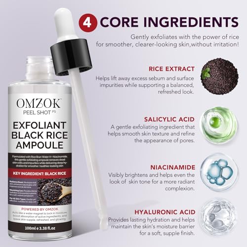 Peel Shot Glow Rice Ampoule Duo | Black Exfoliant Face and Pore