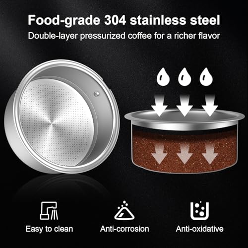 51mm Stainless Steel Espresso Portafilter Basket - Double Layer