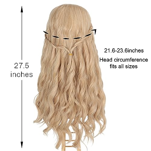 Yan Dream Long Blonde Wavy Braid Wig for Cosplay & Parties