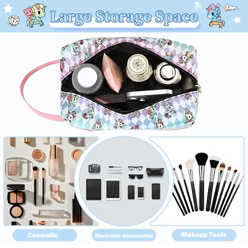 Tokidoki Unicorno Makeup Bag Cotton Candy S - Waterproof Cosmetic & Travel Organizer