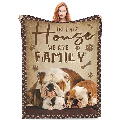 Cozy Bulldog Throw Blanket - Soft Flannel Fleece, 40x50in