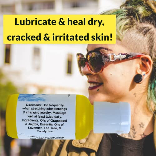 Piercing Stretch Relief Oil for Ear Lobes & Piercings - Natural Nourishing Care