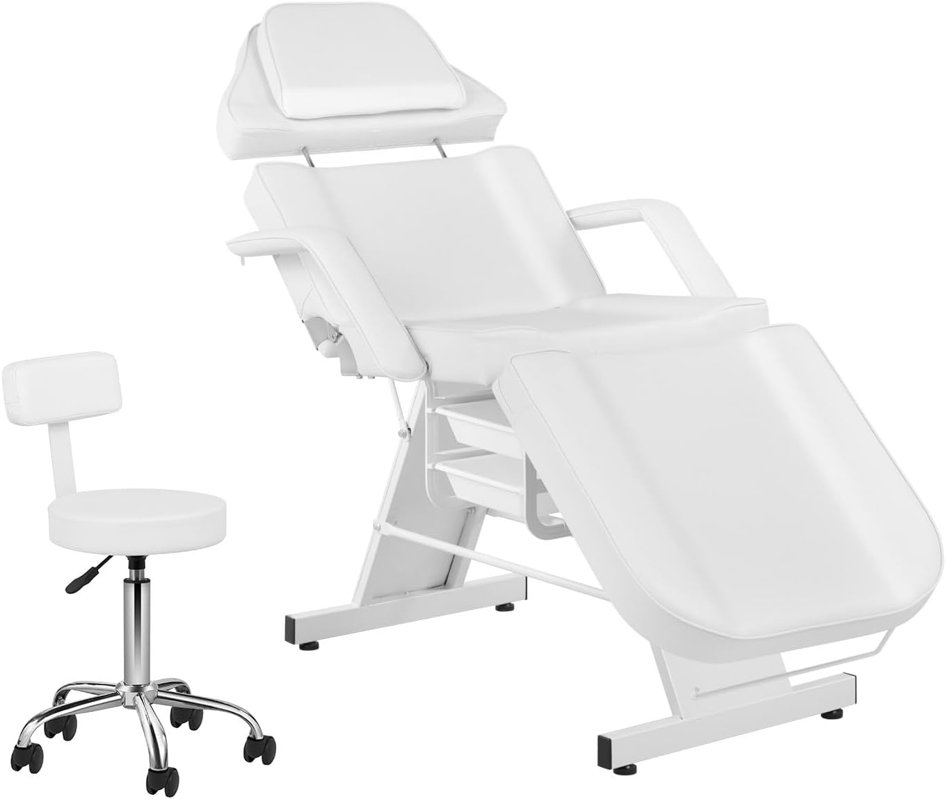 Tattoo Chair - Adjustable Facial Chair with Hydraulic Stool for Estheticians | Gray Multipurpose Spa Equipment