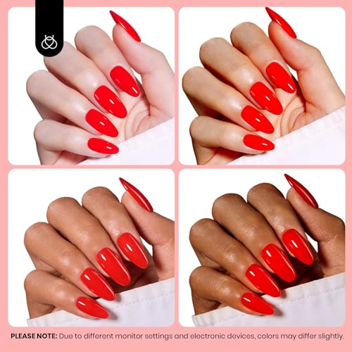 Beetles Classic Red Gel Nail Polish 15ML - Long-Lasting UV Soak Off