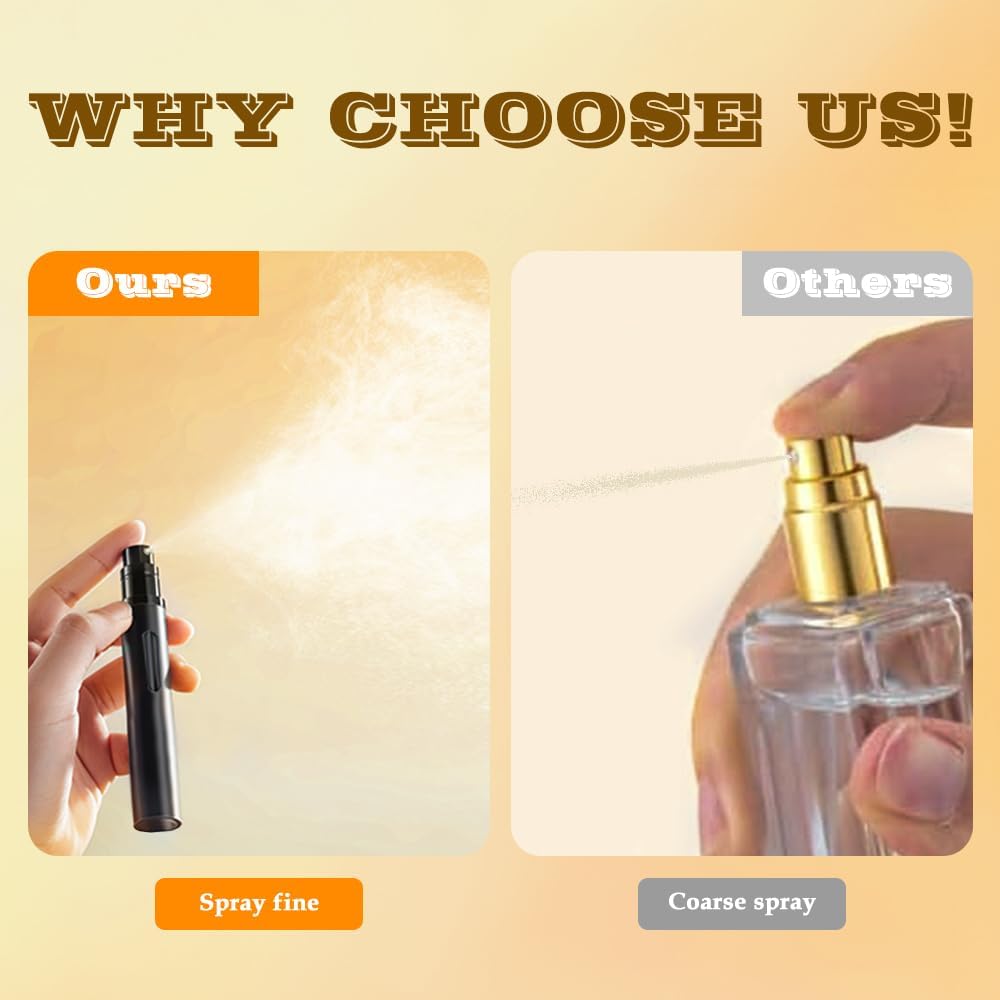 Travel Perfume Atomizer - 10ml Refillable Bottles | Mini Cologne Sprayer Set (Black, Grey, Silver)
