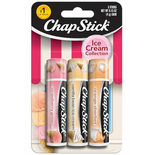 ChapStick Ice Cream Lip Balm Set – 3 Flavors, 0.15 Oz Each