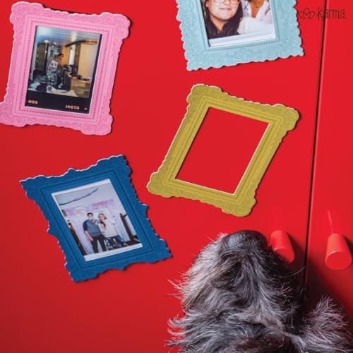 Karma Mini Magnetic Picture Frames - Set of 6 Colorful 3x4 Frames