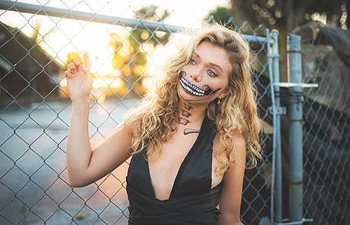 Classic Skull Temporary Tattoos - Waterproof Halloween Face Stickers