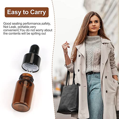 Pack of 100 - 3ml Amber Glass Dropper Bottles with Pipettes