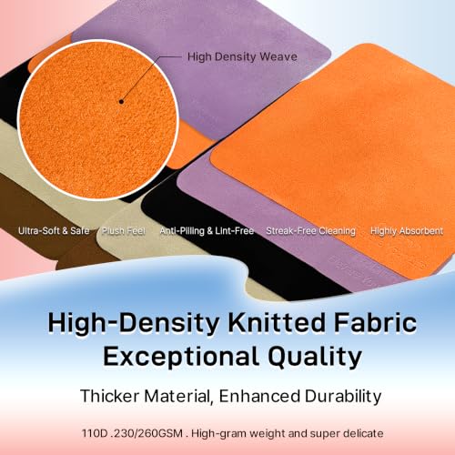 10 Pack Microfiber Cleaning Cloths - Scratch-Free & Lint-Free for Eyeglasses, Phones, and Screens