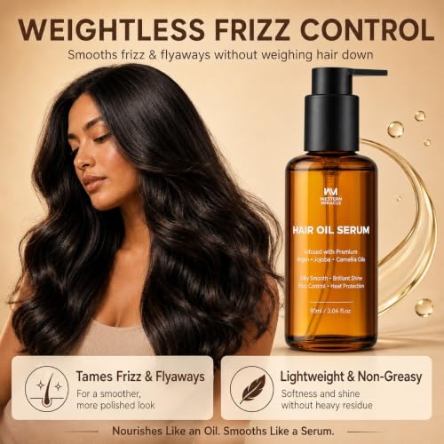 WM Western Miracle Hair Oil for Dry & Frizzy Hair 3.04 Fl Oz – Anti-Frizz Serum
