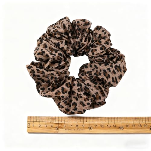 Leopard Print Scrunchies for Women - 2 Pcs Hair Ties