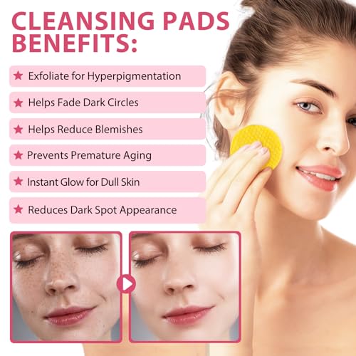 Turmeric Kojic Acid Cleansing Pads - 80 PCS Exfoliating, Deep Clean