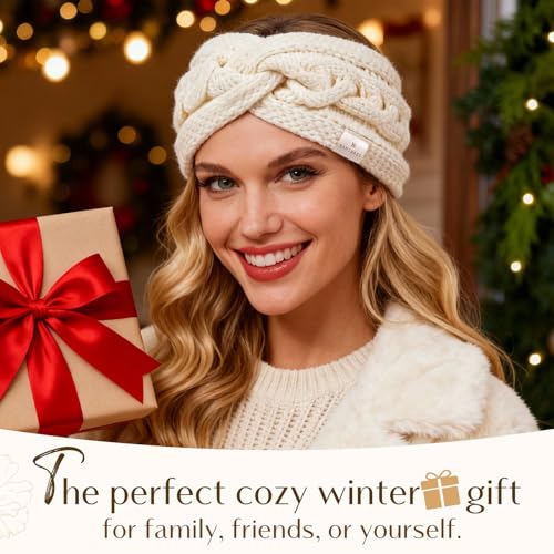 YANIBEST Black Soft Stretch Knot Headband with Satin Lining