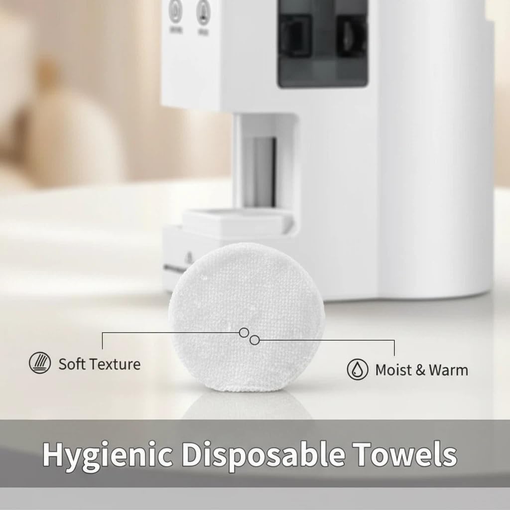 Hot Face Towel Heater Machine, Automatic Disposable Towel Warmer with Steam, 5-Second Heating, 55°C Constant Temperature, Portable Face Towel Steamer