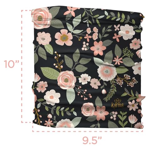 Karma Pink Flower Print Fabric Headband - Versatile Stretchy Hair Scarf