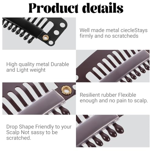 40 Pcs 9-Teeth Wig Clips for Hair Extensions - Mixed Colors