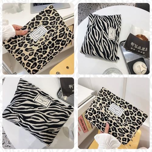 Sunolkie 2-Pack Corduroy Makeup Bag - Travel Cosmetic Pouch Organizer