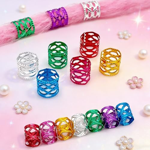 220 Pcs Gold & Colorful Hair Jewelry Set for Braids & Locs