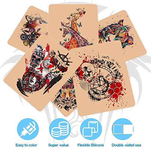 Practice Skin with Transfer Paper - 30PCS Tattoo Fake Skin & Stencil Kit - CINRA