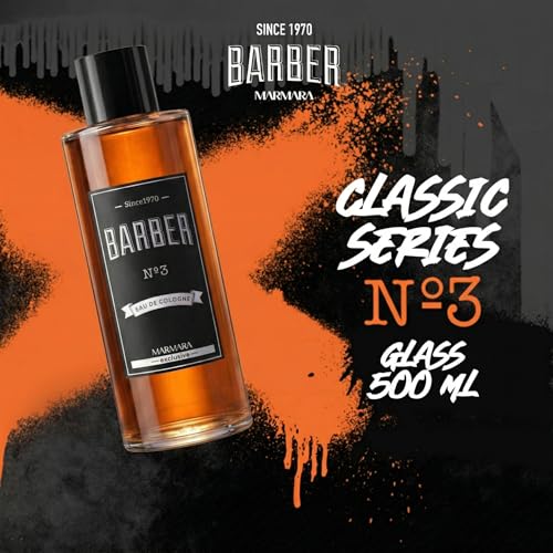 Marmara Barber No.3 Aftershave Cologne for Men, 16.9 Fl Oz - Refreshing Cedarwood & Patchouli Scent