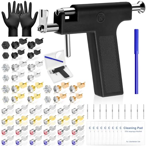 Professional Ear Piercing Gun Kit with Crystal Earrings | At Home Use