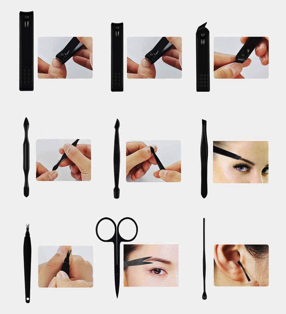Nail Clippers Set - High Precision Stainless Steel Manicure & Pedicure Kit | Portable Black Case